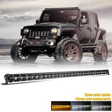 Yellow 50 Slim Led Light Bar Floodspot Combo Fit For Jeep Wrangler Jl Yj Tj Jk