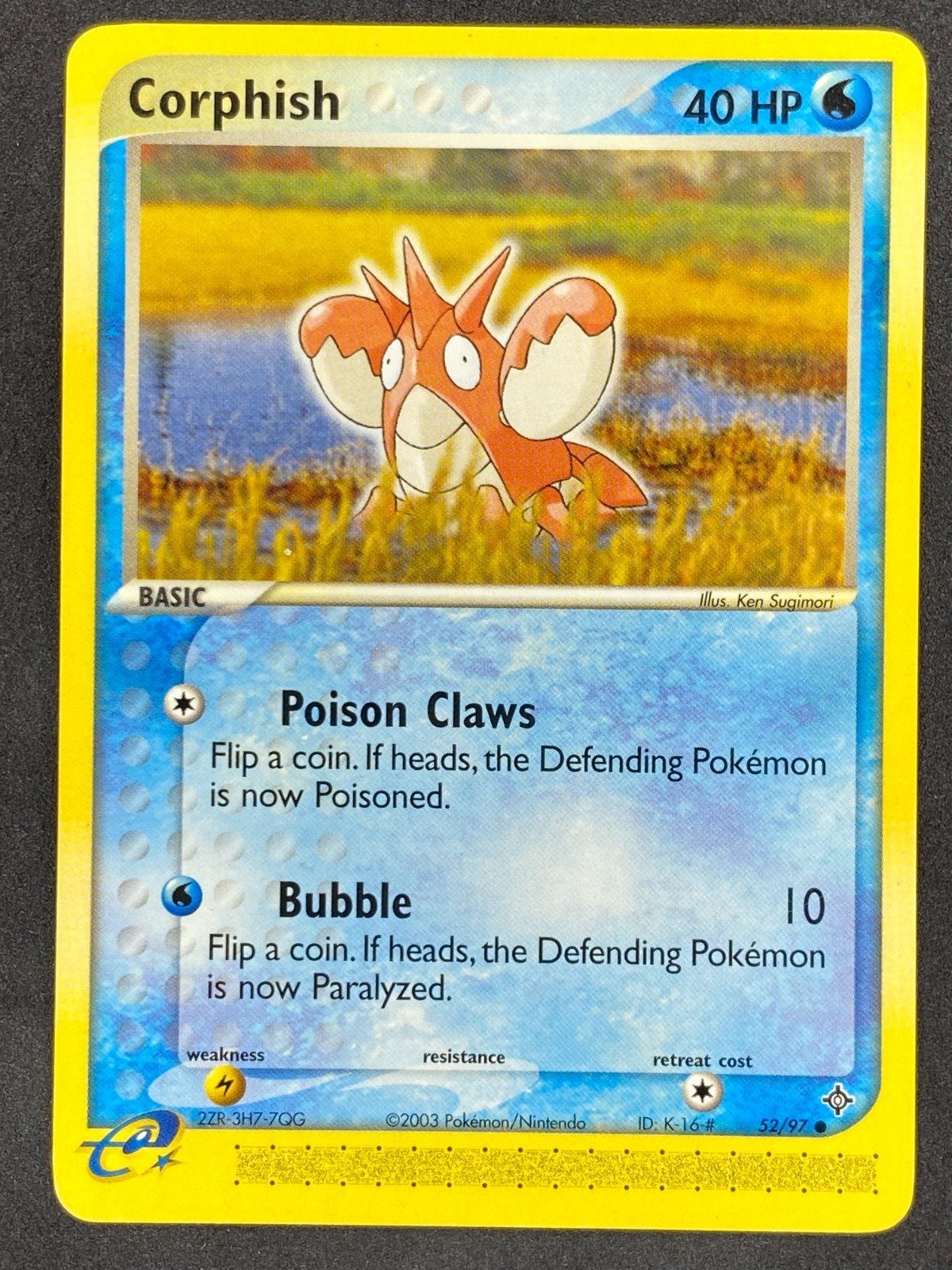 Pokémon Corphish 52/97 DR EX Dragon NM