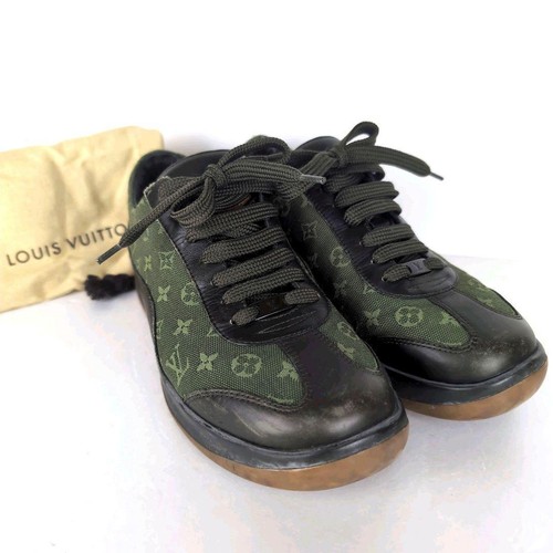 Louis Vuitton Sneakers Donna Platform Monogram EU 35,5 Verde con Borsa 111303K Autentiche - Foto 21 di 24