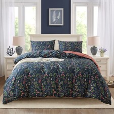 Cotton Duvet Cover Queen Size - Soft Breathable Duvet Cover Set 3 Pieces with...