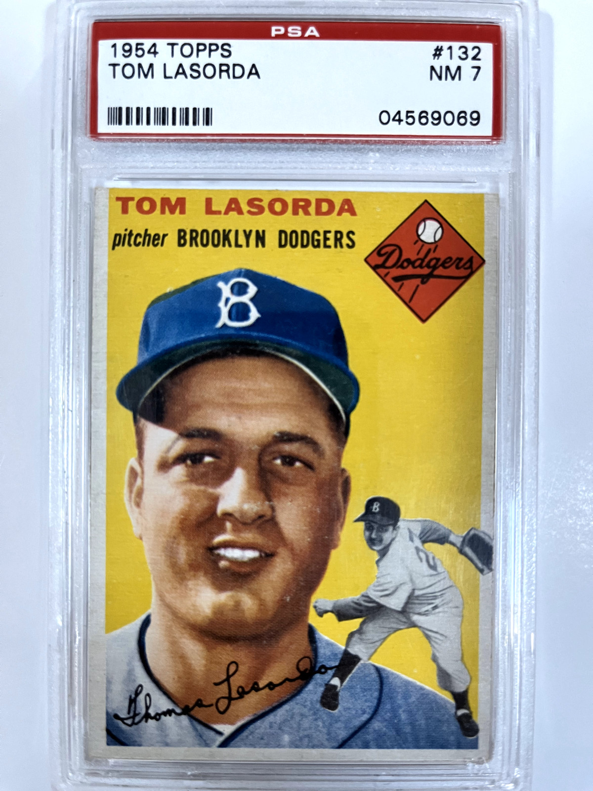 1954 Topps Tom Lasorda RC #132 PSA 7