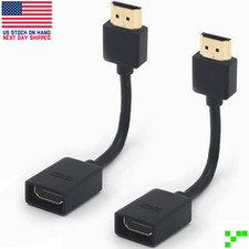 2-Pack HDMI Male to Female Swivel Adapter HDMI Extension Gold Plated Converter