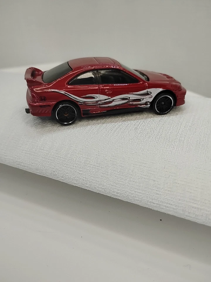 2000 Hot Wheels Honda Civic Si Dark Red w/Black PR5 & White Flames - Loose - Image 4 of 4