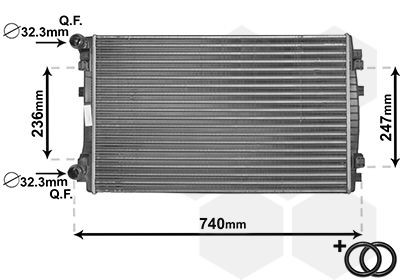 VAN WEZEL Kühler, Motorkühlung 58002338 für AUDI CUPRA SEAT SKODA VW