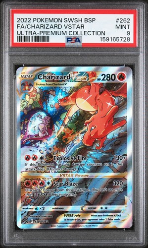 2022 POKEMON SWSH ULTRA-PREMIUM COLLECTION #262 FULL ART/CHARIZARD VSTAR PSA 9