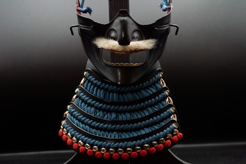 Iron Menpo Samurai Armor Mask Japanese Vintage Made in Japan - Bild 4 von 14