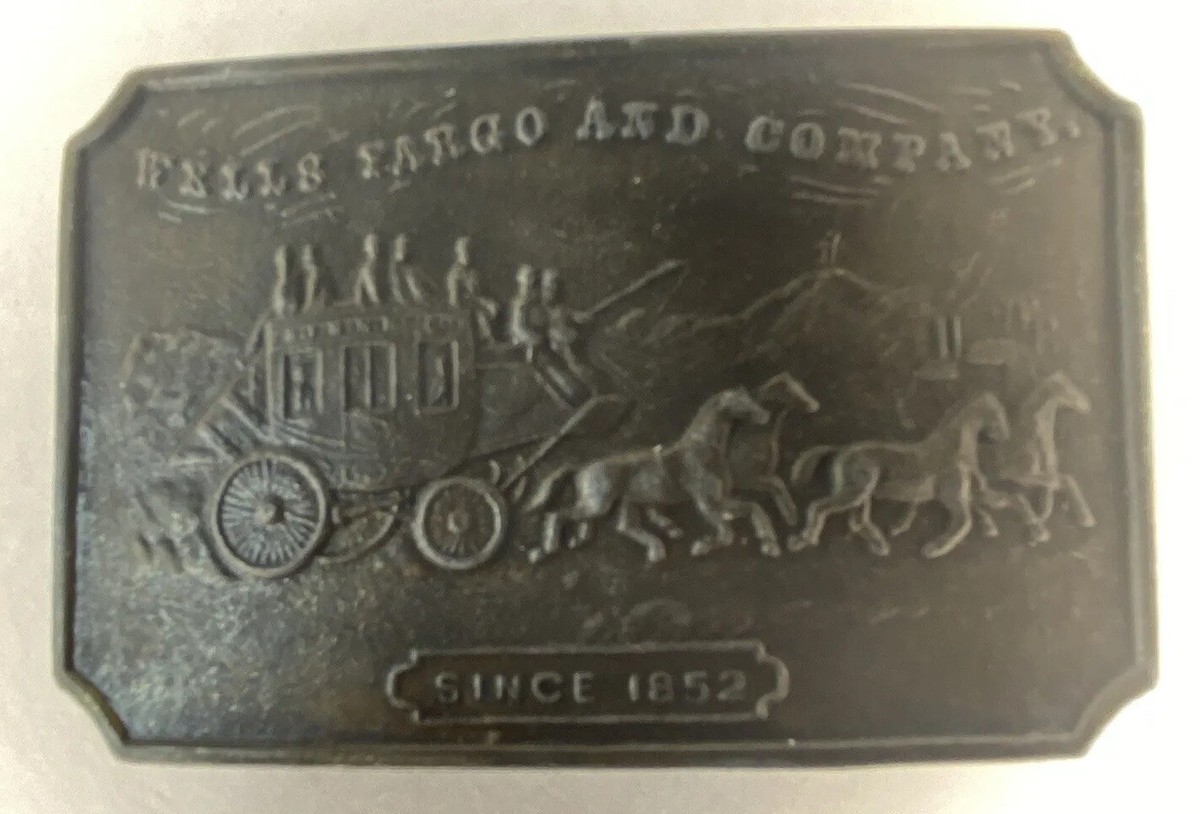 Wells Fargo ノベルティプレート 1982年製 VINTAGE BELT BUCKLE WELLS FARGO & COMPANY SINCE 1852 NEW YORK | eBay