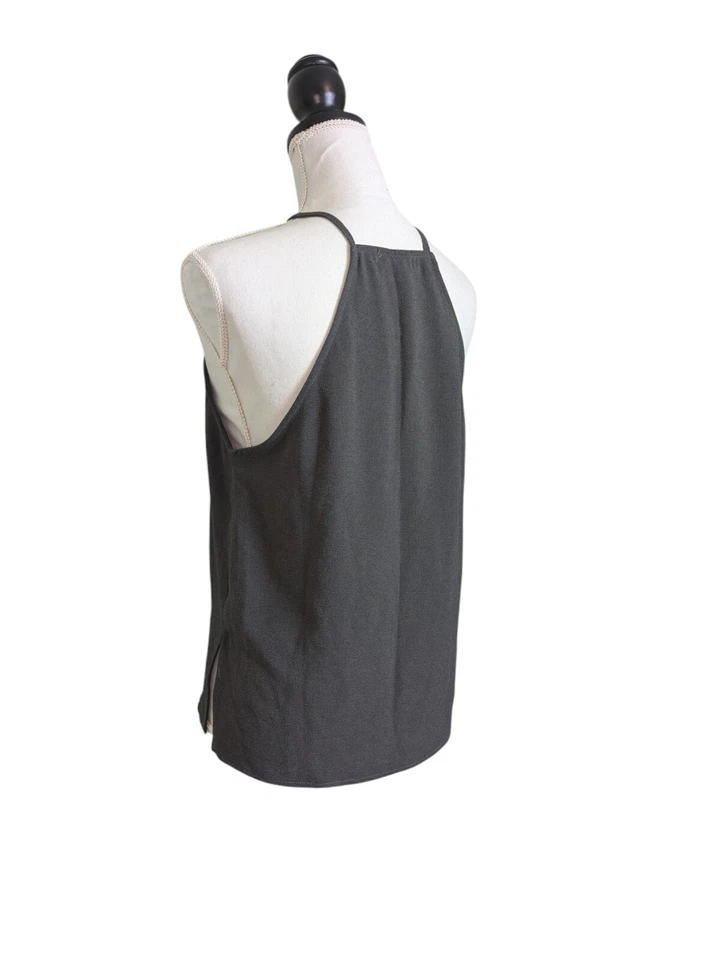 Camiseta sin mangas 2pkAmerican Apparel gris crepé/negro talla pequeña cuello alto correa de espagueti Foto 4 de 4