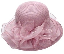 Kentucky Organza Derby Hats for Women Church Tea Fascinator Wide Brim Sun Hat...