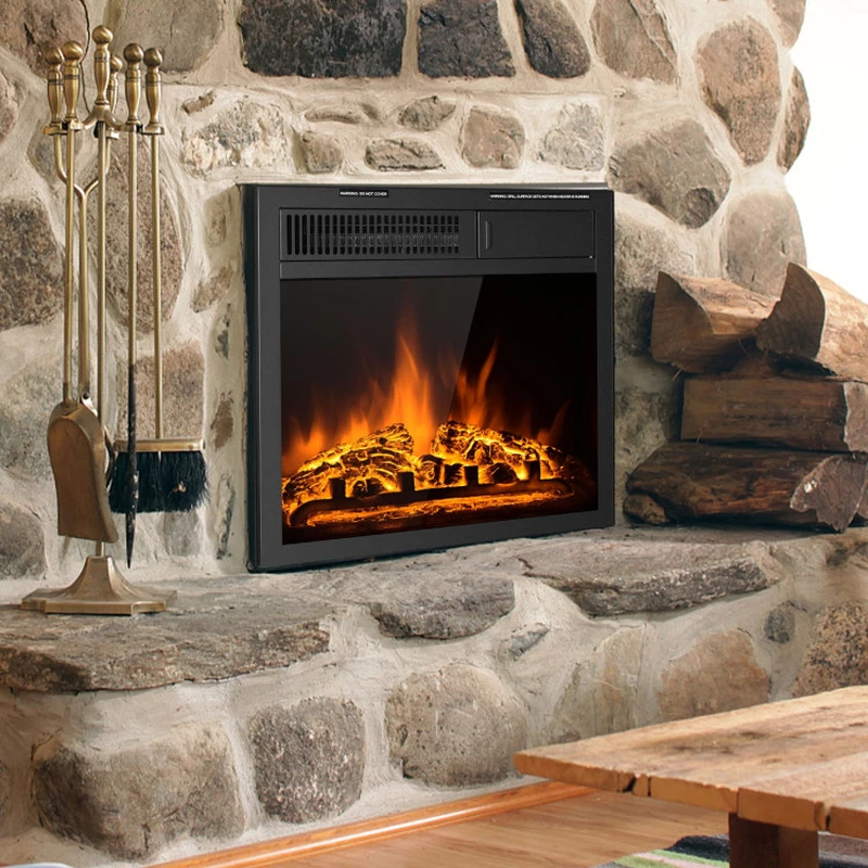 18-Inch Electric Fireplace Insert Freestanding and Recessed Heater Flame  Remote | eBay