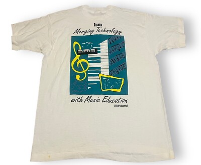 Vtg 80s 90s ROLAND CORPORATION ELECTRONIC INSTRUMENTS Music T-Shirt XL