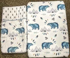 Sweet JoJo designs Bears  Trees fitted pack N play Sheet  changer sheet