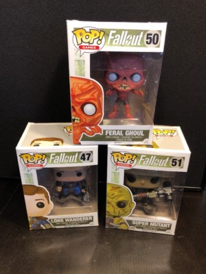Funko Pop - Fallout - Feral #50, Super Mutant #51, Lone Wanderer #47