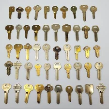 Brass Key Lot Uncut Blanks Yale Dexter Corbin Schlage Chicago Jewelry Art 50 Pcs