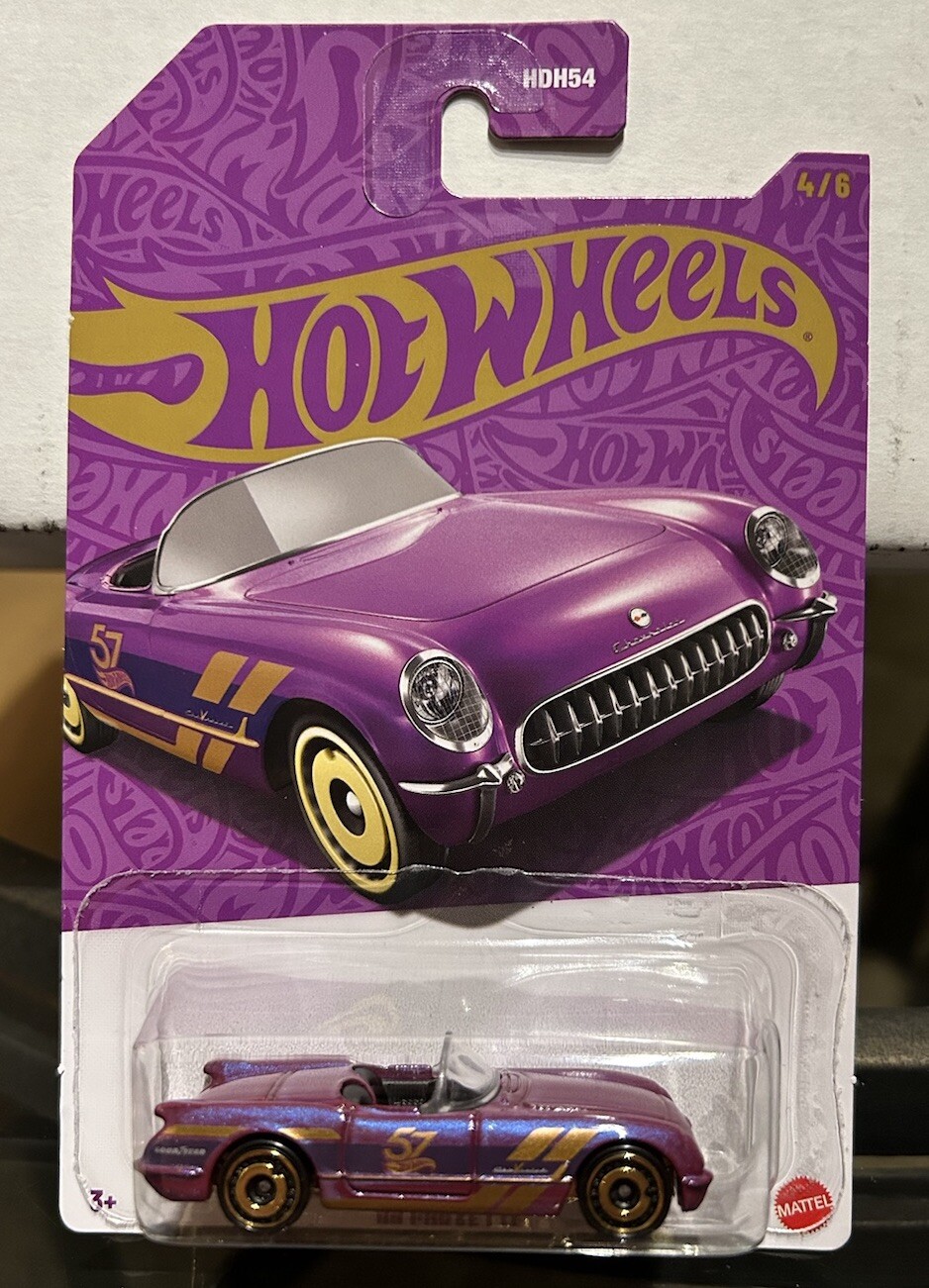 Hot Wheels 1955 CHEVROLET CORVETTE , Purple, 57th Anniversary *