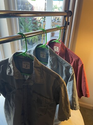 All 3 Red Head Mens Casual Button Up Shirt Adult Size Medium Short Sleeve 3x LOT