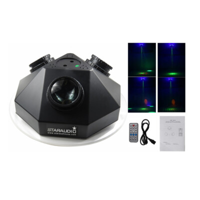 Laser Projector Lighting RGBWY 48 Patterns Gobos, Sound Activated LED KTV Light
