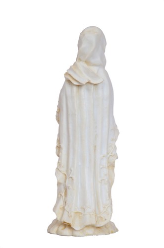 7" VIRGIN MOTHER MARY STATUE HANDMADE OF POLY MARBLE HOME DECOR ART BEST GIFT - Picture 4 of 4