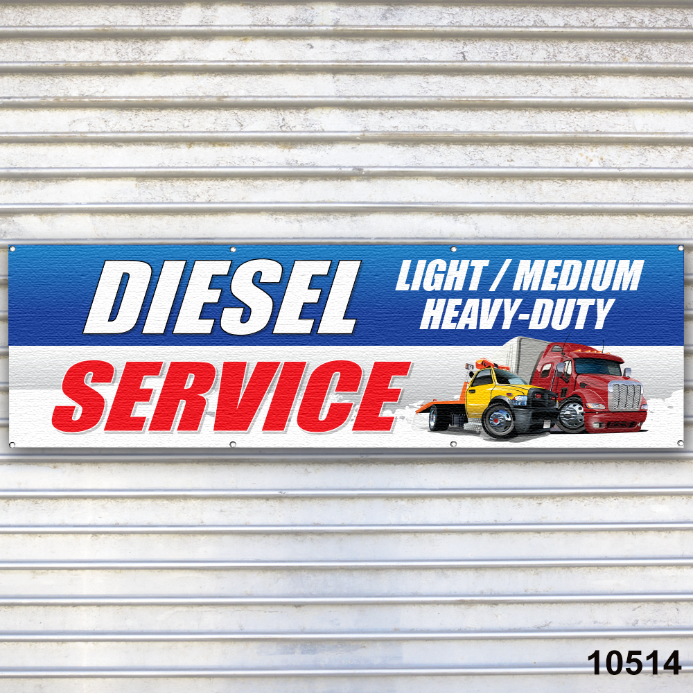 Diesel Service Banner Sign Auto Repair Tire Dealer Service Bay Garage
