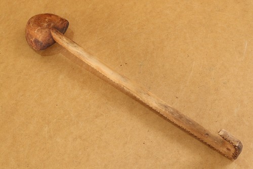 Vintage Paddle Antique Primitive Wood Large Hand Carved Spoon Farmhouse Signed - Picture 6 of 8