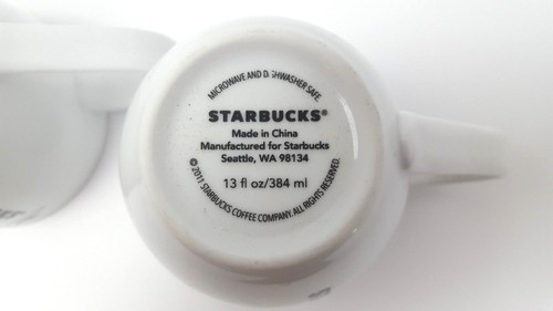 Starbucks Holiday Coffee Mug 2011 Bird With Mittens Christmas Cup Set of 2 - Picture 6 of 7