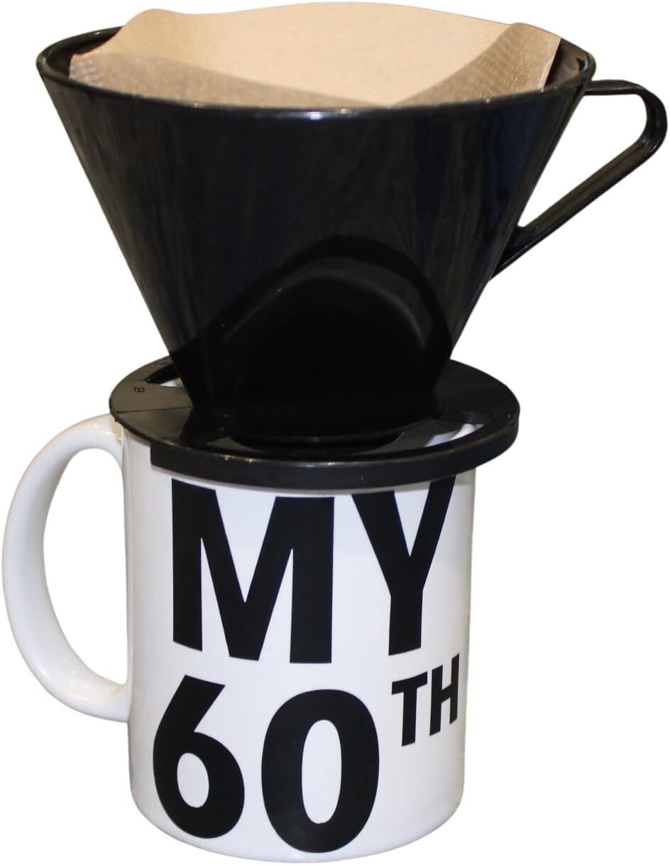 Single Cup Pour Over Coffee Dripper #2 Cone, BPA-Free, Portable Brewer + Scoop