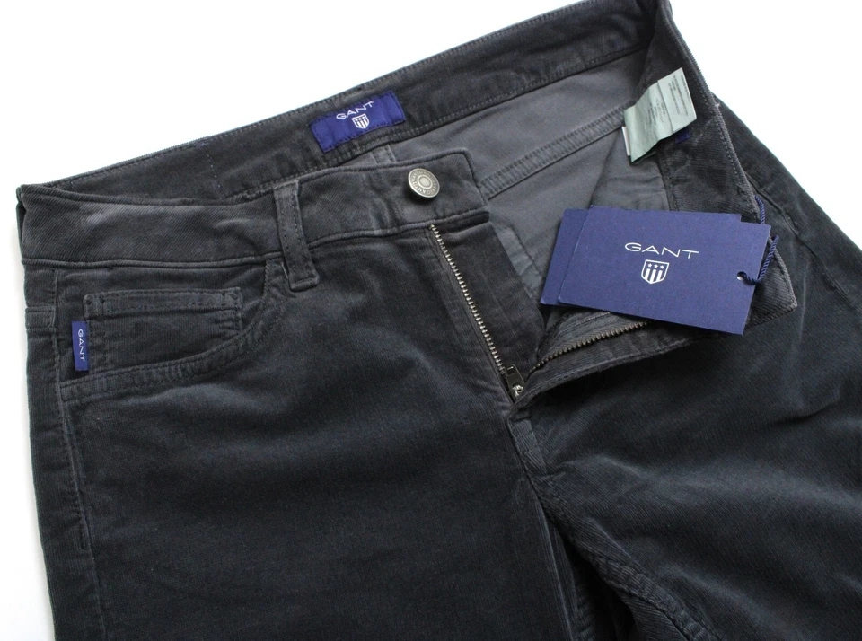 Pantalón de jean para mujer GANT con cordón cónico W27/L32 calce ajustado elástico logotipo gris Foto 4 de 4