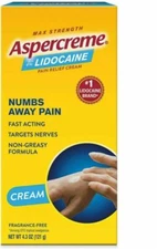 Aspercreme with Lidocaine Maximum Strength Pain Relief Cream, 4.3 Oz,Exp 2/25