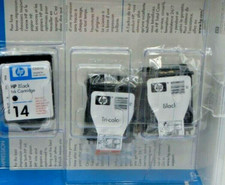 HP Printer Ink Cartridges 14 Tri-Color Black Sealed Exp 2009, Genuine NEW