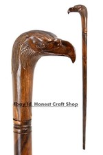 Hand Carved Eagle Head Wooden Walking Stick Walking Cane For Men Women Best Gift