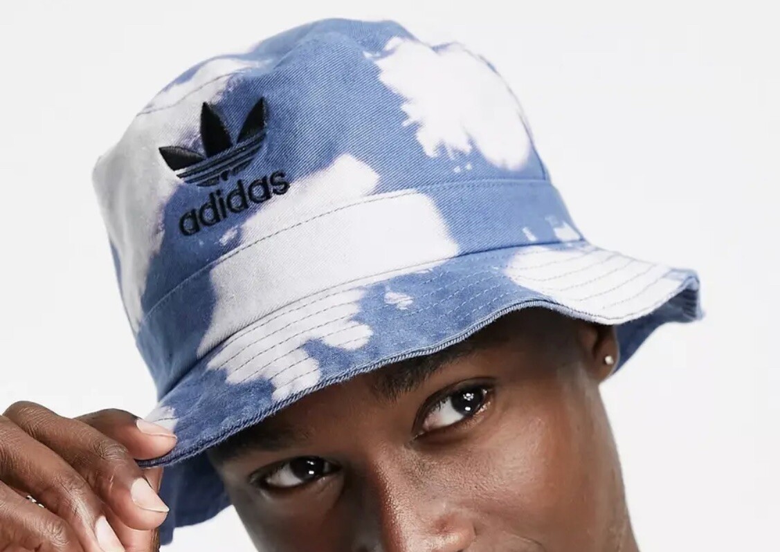 ADIDAS Originals Reverse Tie Dye Bucket Hat Cap Altered Blue