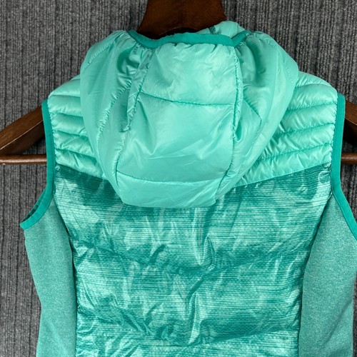 Free Country Vest Girl Large (14 / 16) Green Hooded Packable Quilted Lightweight - Picture 7 of 19