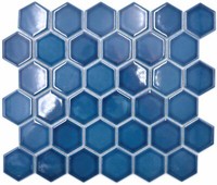 Keramikmosaik Hexagon BlaugrüN GläNzend Duschtasse Wc 11H-0504 I 10 Mosaikmatten