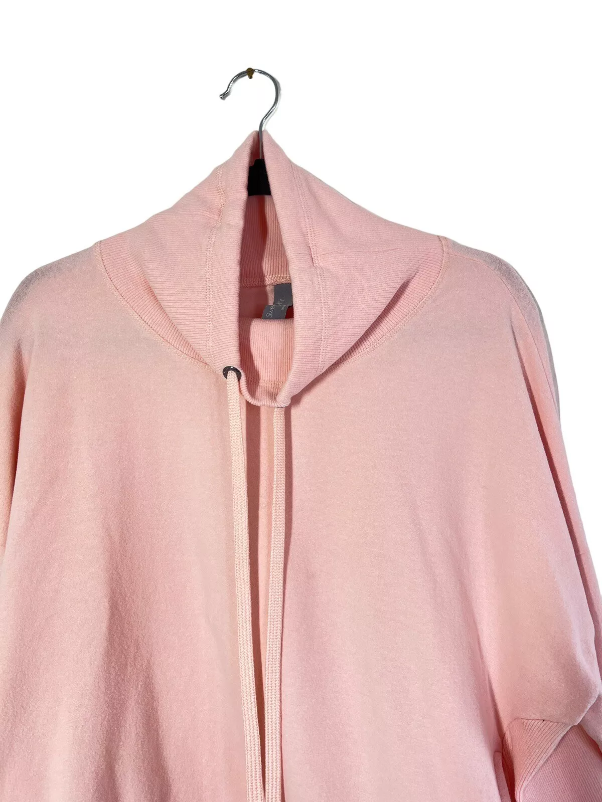 sweaty-betty crop drawstring neck long sleeve sweatshirt