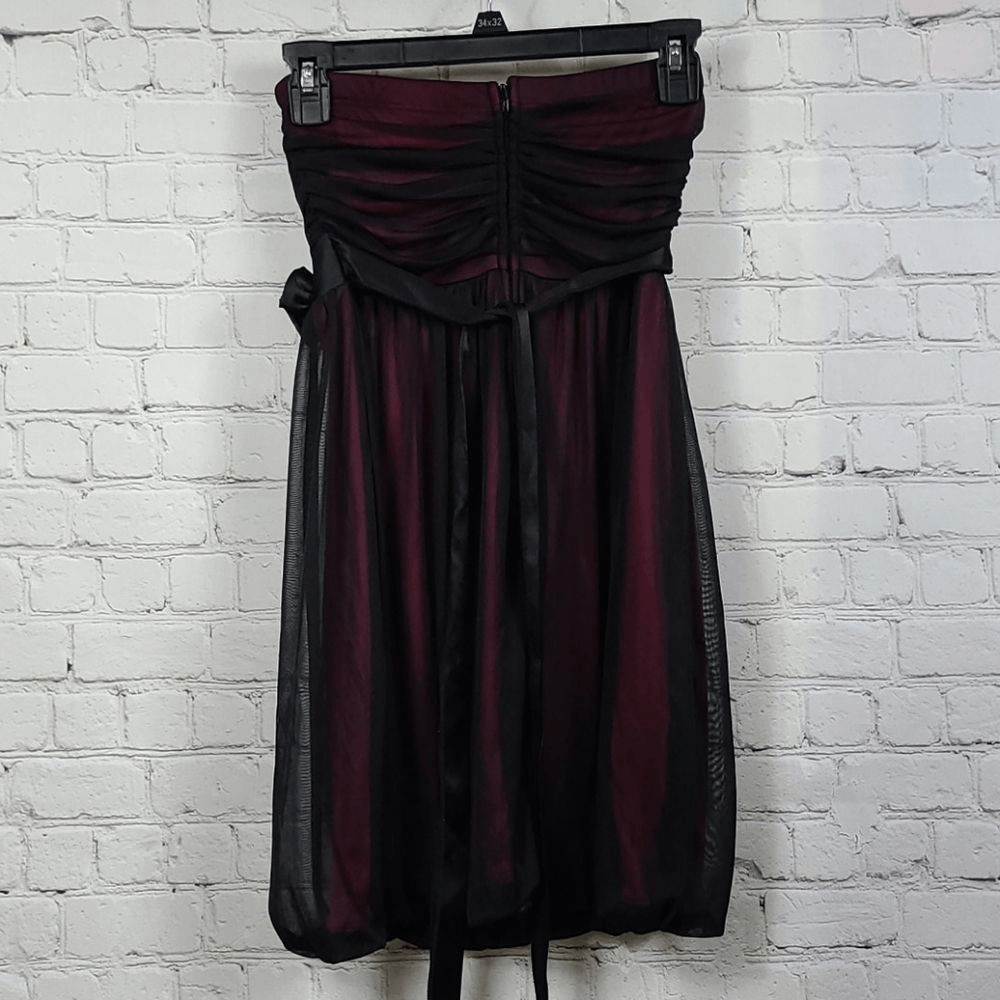 Ruby Rox Black Chiffon Bubble Dress Strapless Pin… - image 7