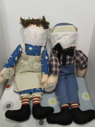 RARE 24" Raggedy Ann & Andy Reproduction Volland Dolls - AXCIS Japan Hasbro - Picture 6 of 10