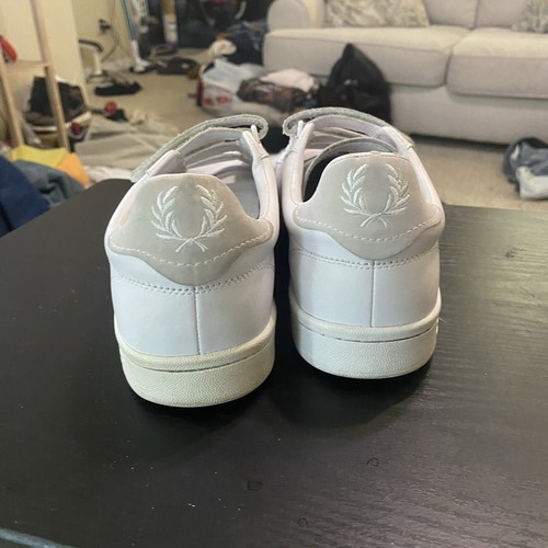 Scarpe da tennis Fred Perry uomo 10 sneakers bianche pelle casual B721 cinturino ad anello - Foto 6 di 8