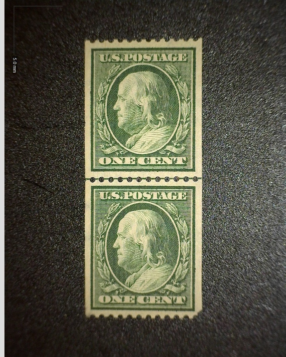 nollie rocke様確認用 Altered Scott #383 To Make Fake #385 - 1 c Franklin Line Pair