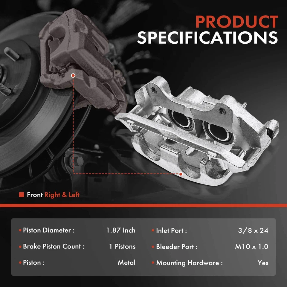 Par de pinzas de freno delanteras con soporte para Ford Explorer 2013-2019 Lincoln MKT Foto 2 de 4