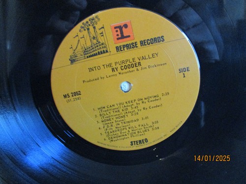 Ry Cooder - Into The Purple Valley -1972 Reprise MS 2052 VG Vinyl EX Cover $6.95 - Imagen 4 de 4
