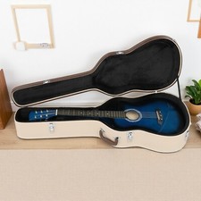 41-Inch Acoustic Guitar Hardshell Case - Lockable, Padded, Beige  Microgroove