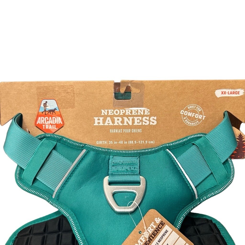 Arcadia Trail Neoprene Reflective Water Resistant Green Dog Harness