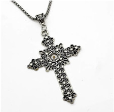 Large Mustard Seed 3in Cross Necklace, Matthew 17 20, Faith Jewelry, Religious