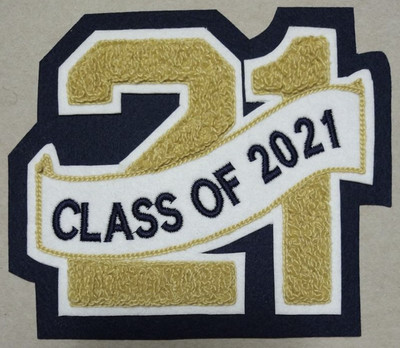 CLASS OF 2021 2022 2023 2024 2025 LETTER JACKET 3" NUMBER  