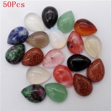 50Pcs 14x10x6mm Multicolor Mixed Stone Teardrop Cab Cabochon DIY Jewelry HH7257