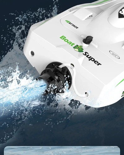 Barco RC 2.4G sin escobillas barco de control remoto 30 km/h lancha rápida embarcación juguetes - Imagen 22 de 25