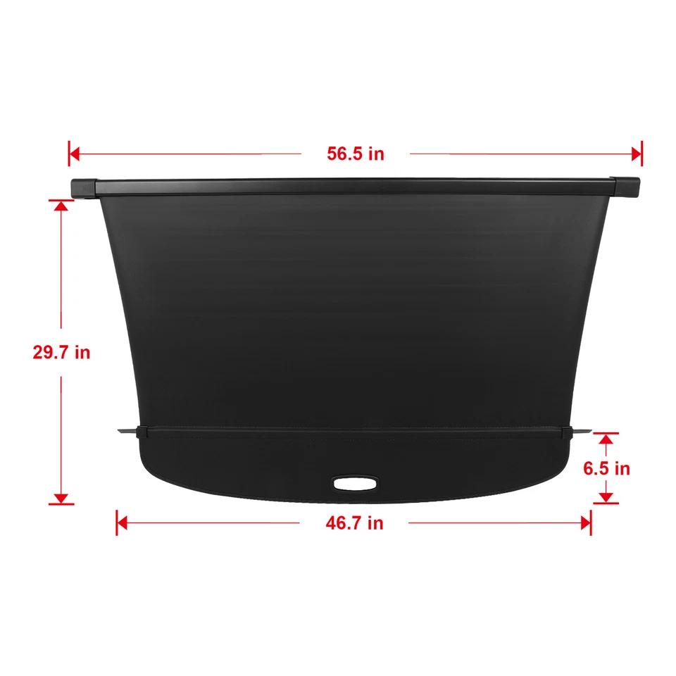 Black Rear Trunk Cargo Security Trunk Cover Fits 2016-2024 Audi Q7 S Line Sport Foto 4 de 4