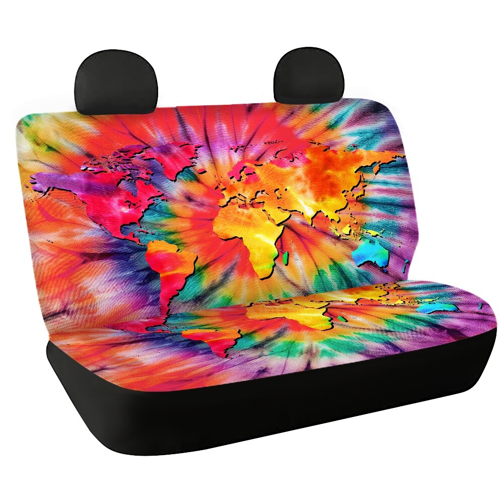 Printed Universal Rear Seat Pollution Protection Cover for Automobiles 2-Piece