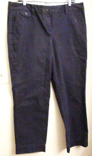Lands' End Women's Chino Style Pants, Navy Blue, Flat Front, Size 16
