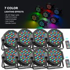 1-8X 36 LED Stage Lights RGB Par Can Flat DMX512 DJ Disco Bar Uplighter Lighting